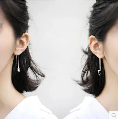 DreamySky 100% Pure Long 925 Sterling Silver Cat Fish Earrings For Women Girls Christmas Gift Brincos Pendientes
DreamySky 100% Pure Long 925 Sterling Silver Cat Fish Earrings For Women Girls Christmas Gift Brincos Pendientes
