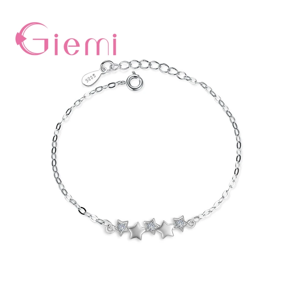 Simple Design 925 Sterling Silver Ladies Brecelet Shining Star Pave Micro Crystal Charm Exquisite Gifts For Girlfriends
Simple Design 925 Sterling Silver Ladies Brecelet Shining Star Pave Micro Crystal Charm Exquisite Gifts For Girlfriends