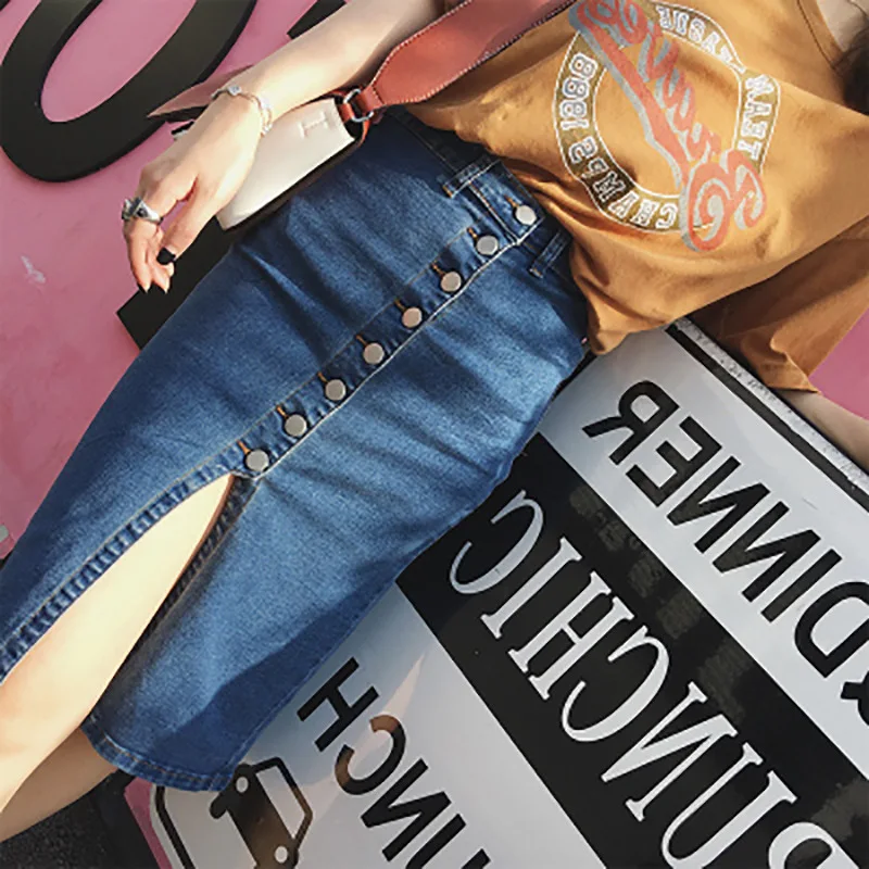 Women's Sexy Stretch Denim Skirt High Waist Thin Single Breast Split Front Midi Jeans Casual Bodycon Pencil Skirts
Women's Sexy Stretch Denim Skirt High Waist Thin Single Breast Split Front Midi Jeans Casual Bodycon Pencil Skirts