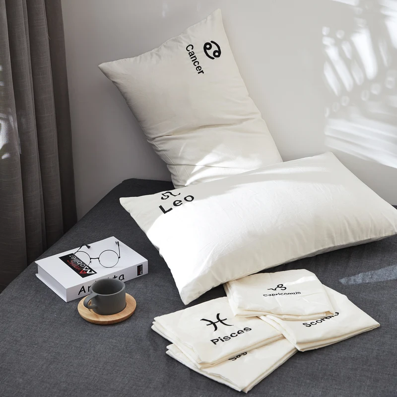 NEW 100 Cotton White Constellation Pillowcase 1pc Girls Pink Embroidery Pillow Cover Couple Standard Letters Pattern Pillow Case
NEW 100 Cotton White Constellation Pillowcase 1pc Girls Pink Embroidery Pillow Cover Couple Standard Letters Pattern Pillow Case