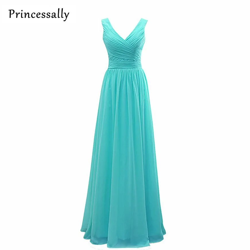 Turquoise Long Bridesmaid Dresses 2017 Princessally A-line V neck Women Pleated Formal Wedding Party Gowns Vestido De Festa
Turquoise Long Bridesmaid Dresses 2017 Princessally A-line V neck Women Pleated Formal Wedding Party Gowns Vestido De Festa
