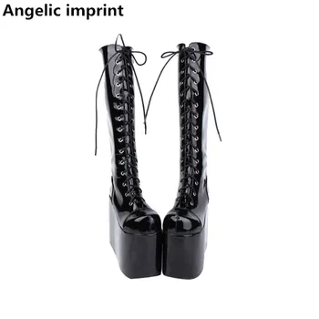 Angelic imprint mori girl Women motorcycle boots lady super high heels lolita shoes woman princess dress pumps wedges 15cm 33-47
Angelic imprint mori girl Women motorcycle boots lady super high heels lolita shoes woman princess dress pumps wedges 15cm 33-47