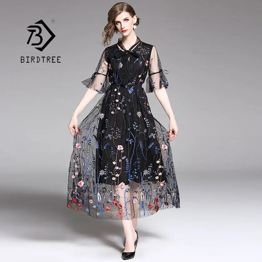 2019 New Summer Women's Mesh Embroidery Flower Dress Lace Up Bow Patchwork Short Hollow O Neck High Waist Vestido Sales D94903Z
2019 New Summer Women's Mesh Embroidery Flower Dress Lace Up Bow Patchwork Short Hollow O Neck High Waist Vestido Sales D94903Z