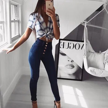 TUHAO Spring Autumn Blue High Waist Jeans for Women Front Buttons Bodycon Streetwear Skinny Pencil Denim Pants Female TP178
TUHAO Spring Autumn Blue High Waist Jeans for Women Front Buttons Bodycon Streetwear Skinny Pencil Denim Pants Female TP178