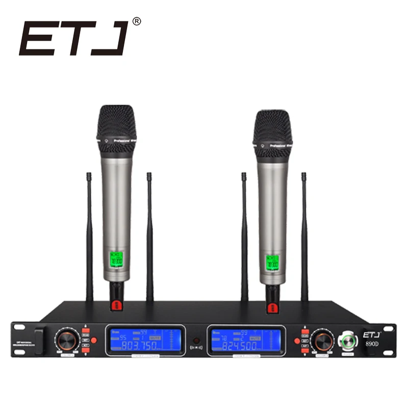 ETJ Brand 890D True Diversity Professional Dual UHF Wireless Microphone 2 Transmitter 4 Receiver Stage Performance Microphone
ETJ Brand 890D True Diversity Professional Dual UHF Wireless Microphone 2 Transmitter 4 Receiver Stage Performance Microphone