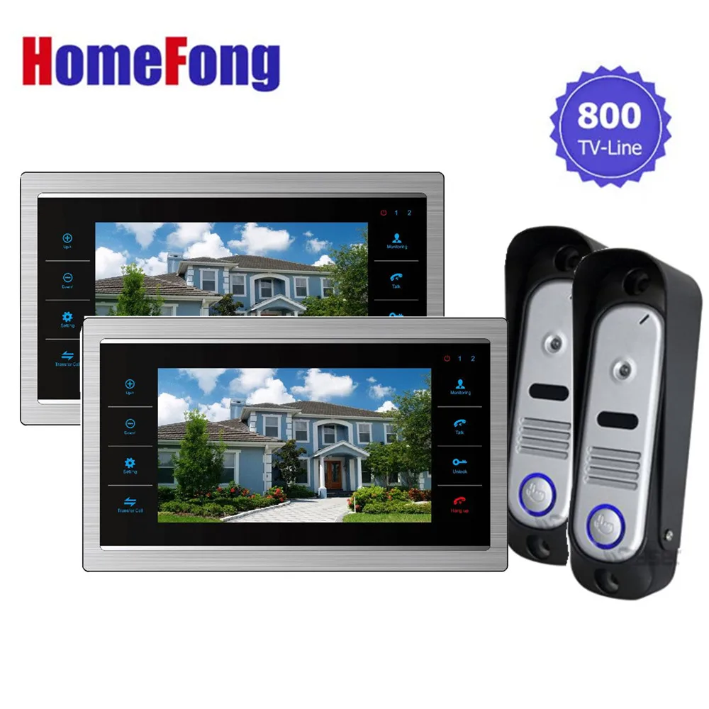 Homefong Video Door Phone Intercom Doorbell System 2V2 7 inch Monitor 800TVL HD Metal Waterproof Door Access Control System
Homefong Video Door Phone Intercom Doorbell System 2V2 7 inch Monitor 800TVL HD Metal Waterproof Door Access Control System