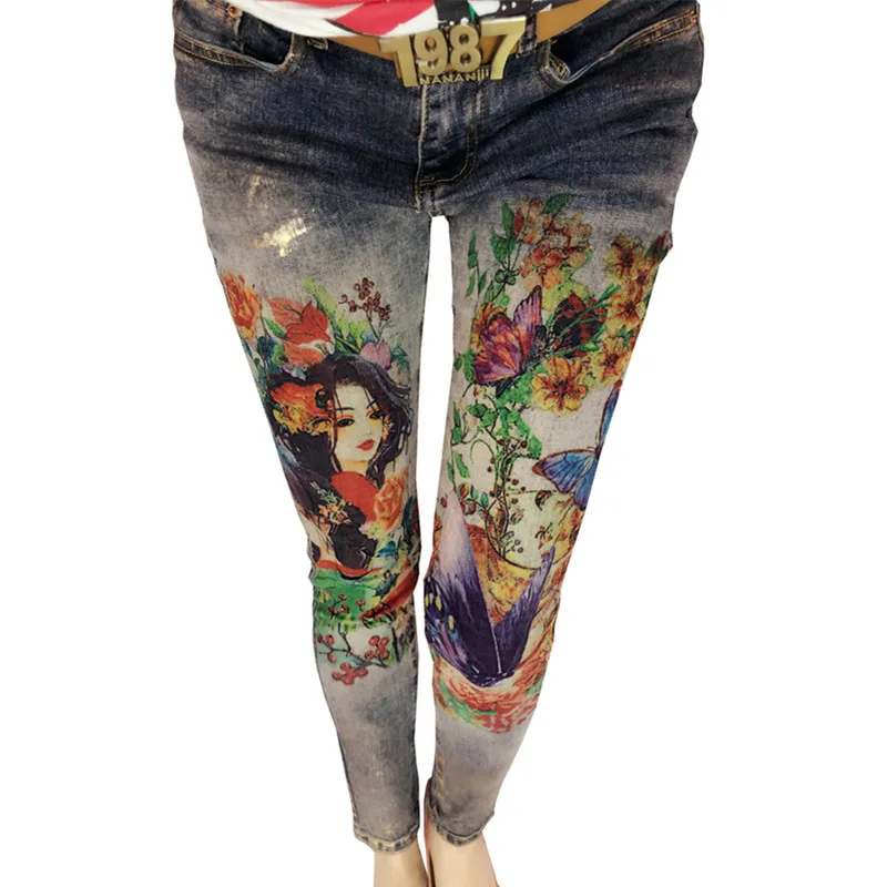 3D Flowers Pattern Painted Woman Elegant Style Denim Pants Trousers 3D Print Painted Pattern Jeans Women's Stretch Skinny Jeans
3D Flowers Pattern Painted Woman Elegant Style Denim Pants Trousers 3D Print Painted Pattern Jeans Women's Stretch Skinny Jeans