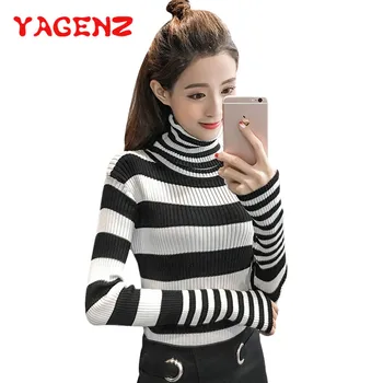 YAGENZ Spring And Autumn Clothes Striped Sweater Women's Pullover Long Sleeve Korean Turtleneck Female Striped Knit Sweater 250
YAGENZ Spring And Autumn Clothes Striped Sweater Women's Pullover Long Sleeve Korean Turtleneck Female Striped Knit Sweater 250
