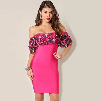 2018 New Model Fashion Flowers Slash Neck Bandage Dress Summer Elegant Off Shoulder Bodycon Women Party Dress Vestidos Wholesale
2018 New Model Fashion Flowers Slash Neck Bandage Dress Summer Elegant Off Shoulder Bodycon Women Party Dress Vestidos Wholesale