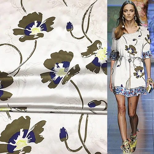 Fashion flower printing pure silk satin silk Charmeuse fabric 139cm width,SSC317
Fashion flower printing pure silk satin silk Charmeuse fabric 139cm width,SSC317