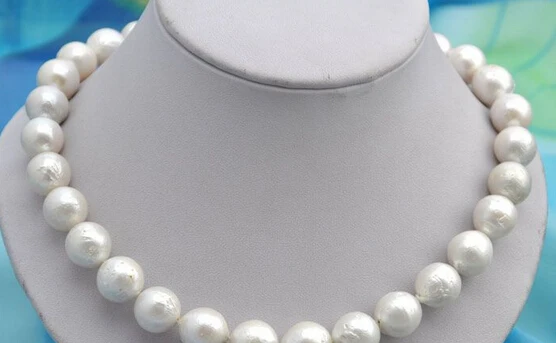 Jew2297 18"14mm round white reborn keshi pearl necklace 
Jew2297 18"14mm round white reborn keshi pearl necklace