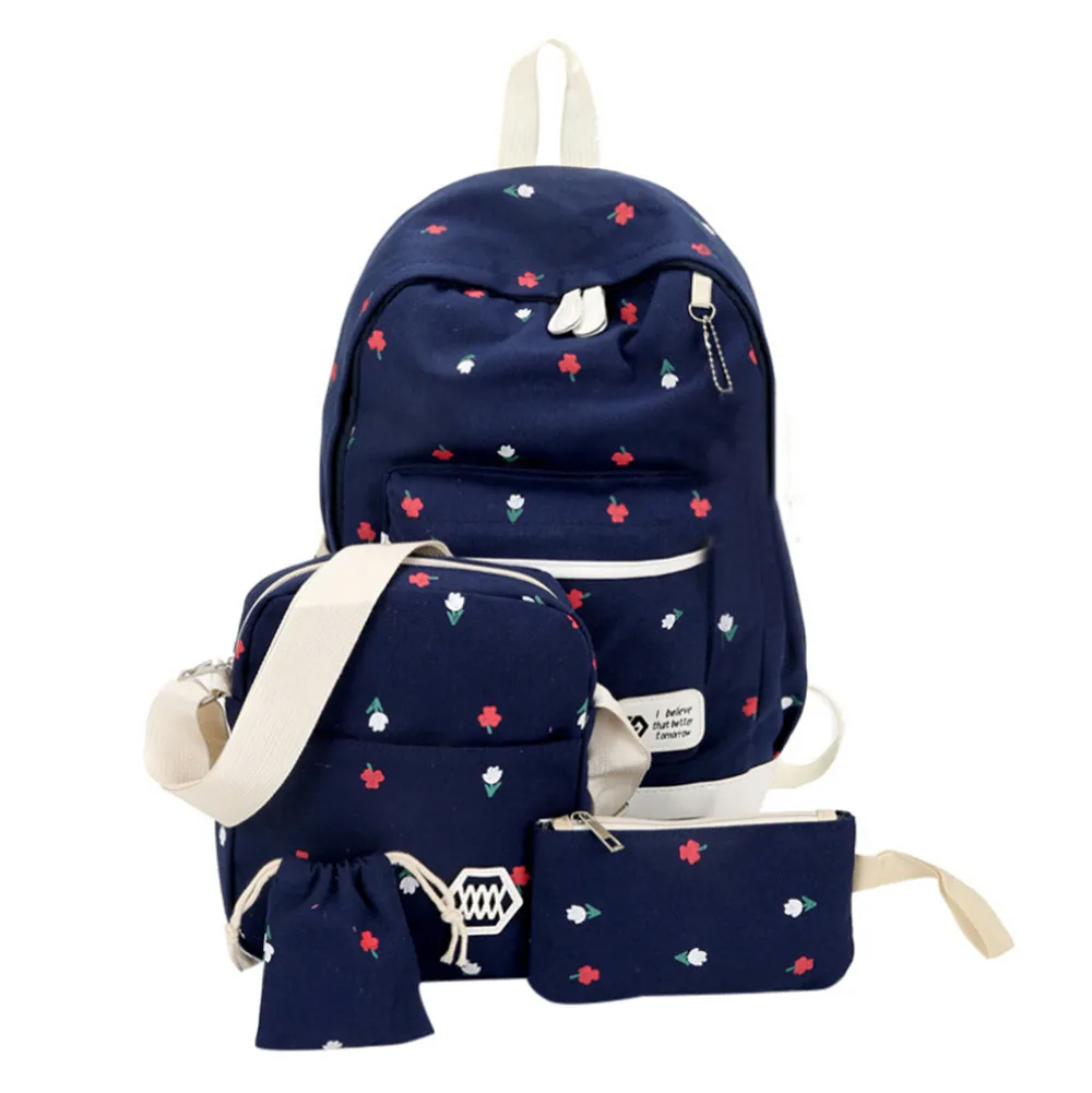 Fashion Students Canvas bagpack Shoulder Bag Large Backpack Pouch Four Sets Girls school bags vintage travel backpack mochila
Fashion Students Canvas bagpack Shoulder Bag Large Backpack Pouch Four Sets Girls school bags vintage travel backpack mochila