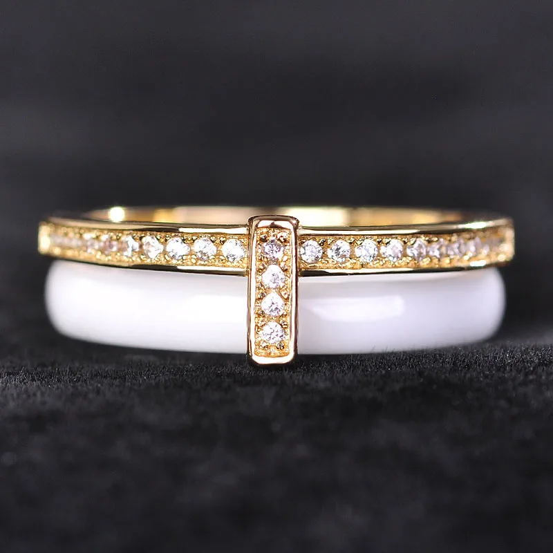 Madrry Luxury Polished Ceramic Rings Women Man Gold silver color Wedding Aros Black White Keramisch Nature Stone Anello
Madrry Luxury Polished Ceramic Rings Women Man Gold silver color Wedding Aros Black White Keramisch Nature Stone Anello