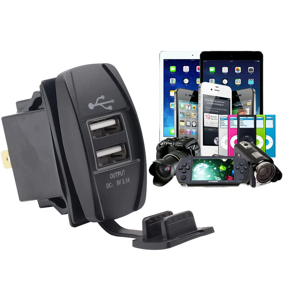 VODOOL Waterproof Car Power Adapter Dual Ports USB Fast Charging Charger Socket Outlet DC 12V-24V 3.1A For Phone Car Accessories
VODOOL Waterproof Car Power Adapter Dual Ports USB Fast Charging Charger Socket Outlet DC 12V-24V 3.1A For Phone Car Accessories