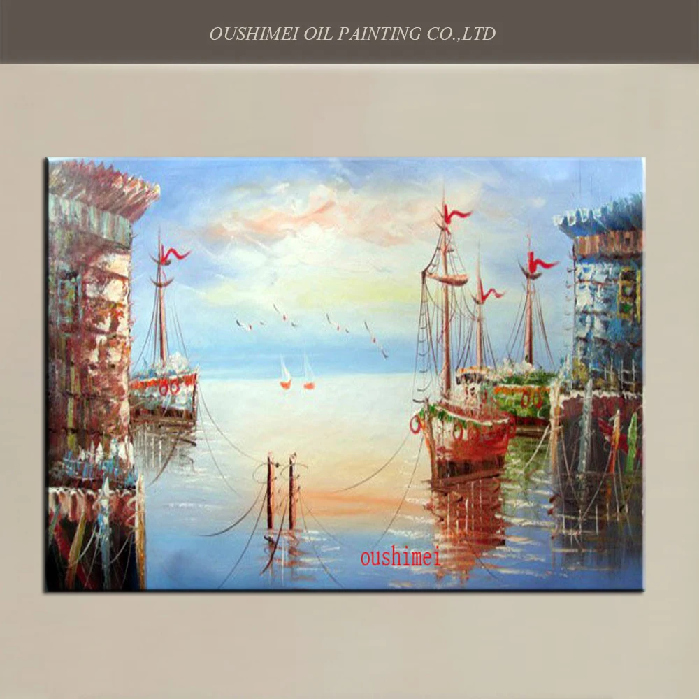 Hand Painted Wall Painting Home Decorative Sea Boat Oil Painting Seascape Pictures Living Room Decor Landscape For Bedroom
Hand Painted Wall Painting Home Decorative Sea Boat Oil Painting Seascape Pictures Living Room Decor Landscape For Bedroom