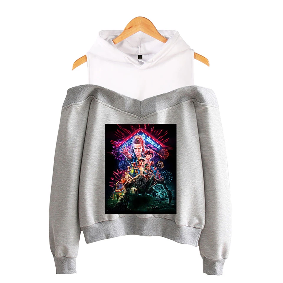 Stranger things 2019 new off-shoulder hooded sweatshirt cool Casual hooded Sweatshirt high Street fashion Sexy Hoodies Women
Stranger things 2019 new off-shoulder hooded sweatshirt cool Casual hooded Sweatshirt high Street fashion Sexy Hoodies Women