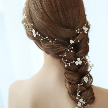 Delicate Pearl Shimmer Long Bridal Hair Vine Headband Pettie Sugar Blossom Wedding Headpiece Flower Crown For Brides 2018
Delicate Pearl Shimmer Long Bridal Hair Vine Headband Pettie Sugar Blossom Wedding Headpiece Flower Crown For Brides 2018