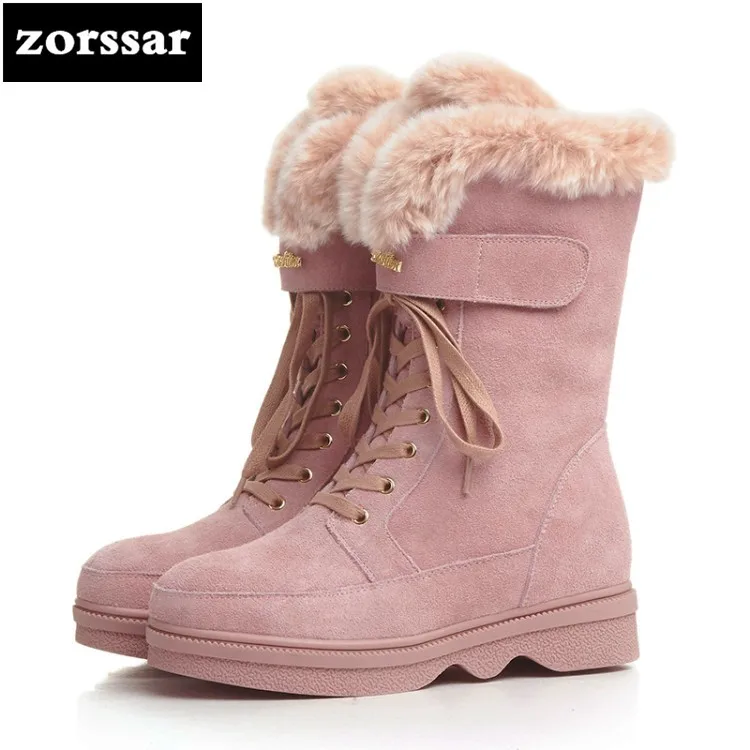 {Zorssar} fashion flat Women Boots Winter cow Suede mid-calf Snow Boots Female Warm Fur Plush Insole High Quality Botas Mujer
{Zorssar} fashion flat Women Boots Winter cow Suede mid-calf Snow Boots Female Warm Fur Plush Insole High Quality Botas Mujer