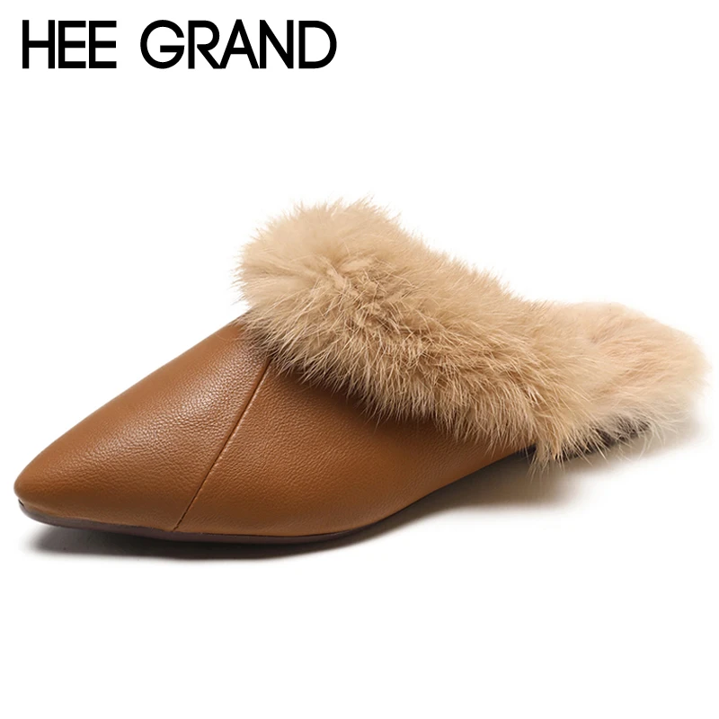HEE GRAND Pointed Toe Faux fur Slippers Casual Shoes Woman Slip On Winter Warm Solid Women Shoes Fashion Slides Creepers XWT1439
HEE GRAND Pointed Toe Faux fur Slippers Casual Shoes Woman Slip On Winter Warm Solid Women Shoes Fashion Slides Creepers XWT1439