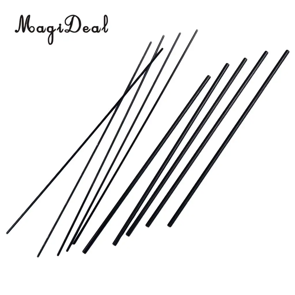 5Pcs/Pack Black Carbon Fiber Tube Rods Glossy Surface Sand Table Making Accessory for RC Airplane Lights Rack Sports Equipment