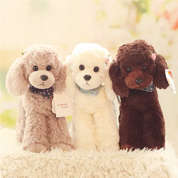 Cute Dog plush toys Poodle Bichon Frise puppy stuffed warm animal toys - 2