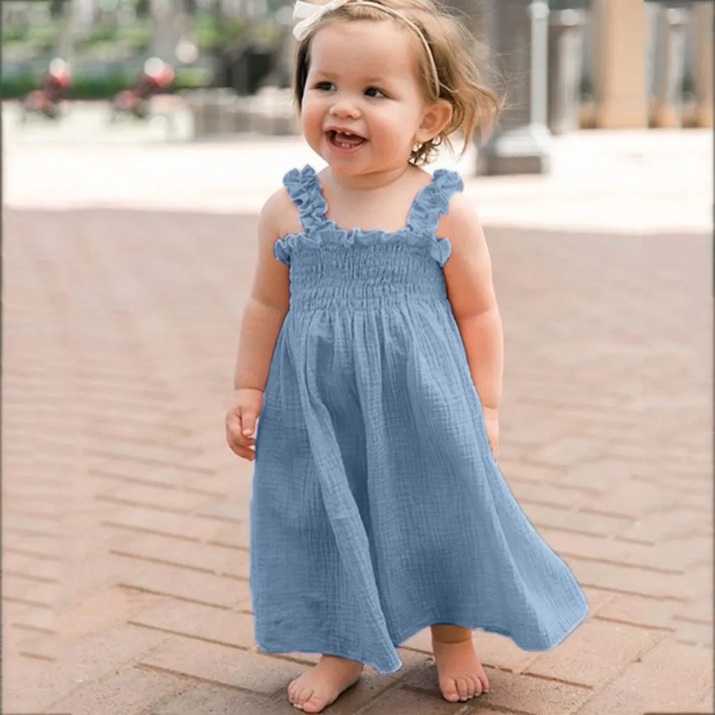 Children's Dress Fashion Hot Sale Toddler Kids Baby Girls Solid Ruffle Dress Sleeveless Linen Strap Casual Dresses APR19
Children's Dress Fashion Hot Sale Toddler Kids Baby Girls Solid Ruffle Dress Sleeveless Linen Strap Casual Dresses APR19