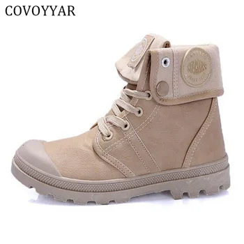 

COVOYYAR Autumn Fall Women's Military Combat Boots Lace up Waterproof PU Leather Martin Boots Shoes WBS22