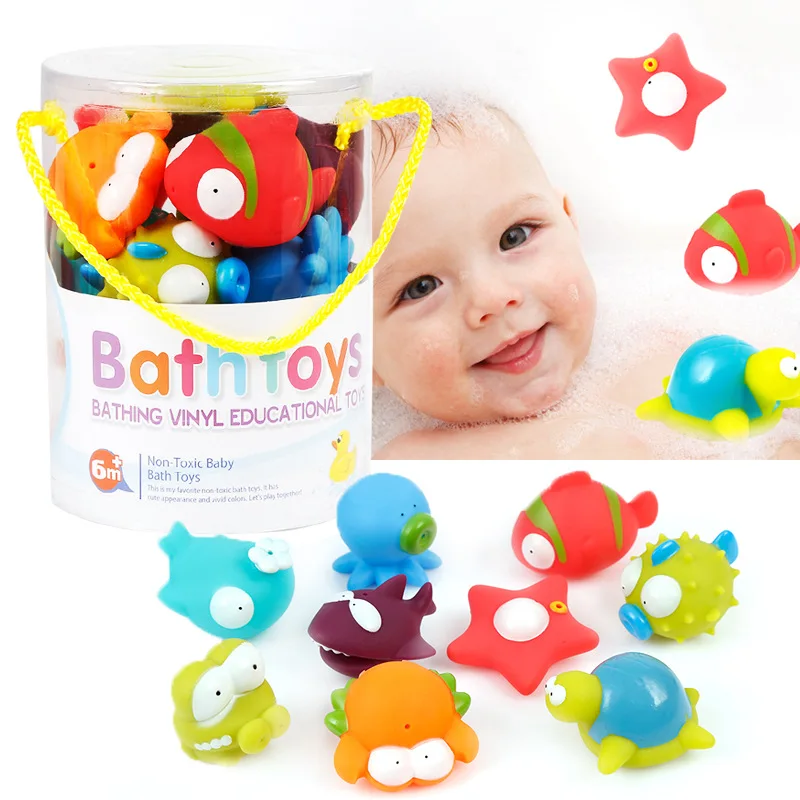 9 Pcs Lovely Fishes Swimming Water Spray Toys Latex Soft Rubber Float Squeeze Sound Squeaky Bathing Toy For Babies
9 Pcs Lovely Fishes Swimming Water Spray Toys Latex Soft Rubber Float Squeeze Sound Squeaky Bathing Toy For Babies