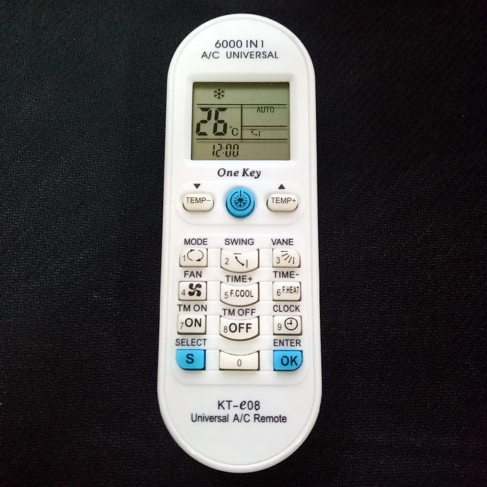 universal remote control Air Conditioner air conditioning for TOSHIBA PANASONIC SANYO FUJITSU KT-e08 6000 in 1 one key series
universal remote control Air Conditioner air conditioning for TOSHIBA PANASONIC SANYO FUJITSU KT-e08 6000 in 1 one key series