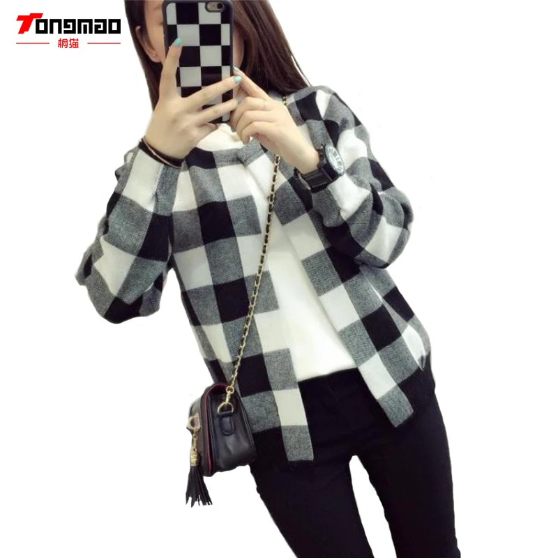 2016 Autumn New Ladies Casual Fashion Wild Loose Sweater Coat Long-sleeved Round Neck Knit Cardigan Multicolor Plaid
2016 Autumn New Ladies Casual Fashion Wild Loose Sweater Coat Long-sleeved Round Neck Knit Cardigan Multicolor Plaid