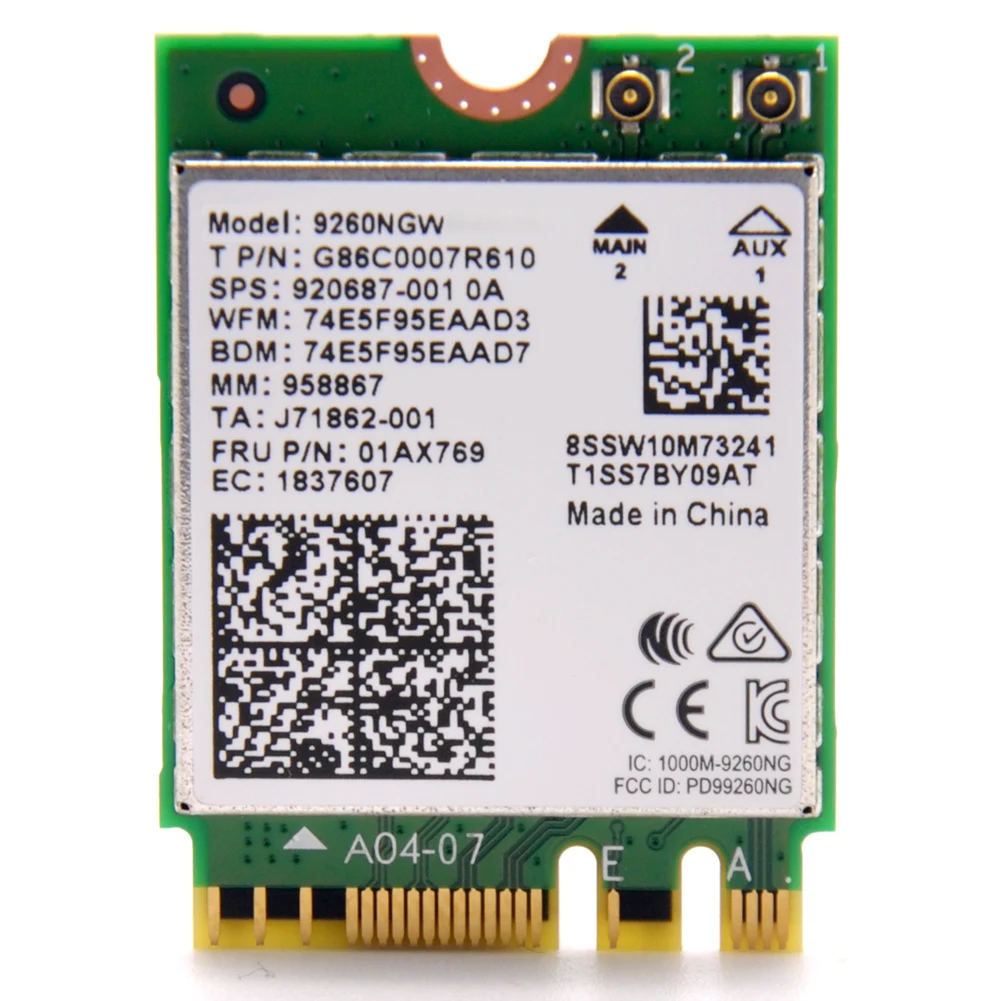 Wireless Intel 9260 Dual Band 1730Mbps Bluetooth5.0 WiFi Card 9260NGW 802.11ac