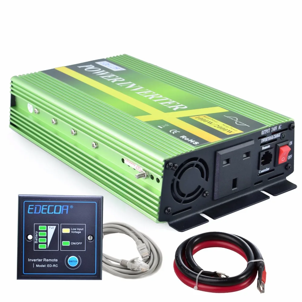 EDECOA frequency inverter for moto Pure sive wave 12V 24V to 240V 1000W 2000W off grid converter with remote China supply
EDECOA frequency inverter for moto Pure sive wave 12V 24V to 240V 1000W 2000W off grid converter with remote China supply