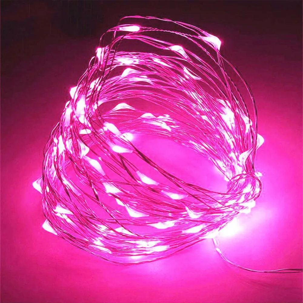 Фото 10 Meters Copper Wire 8 Function Always Bright Remote Control Battery Box String Light Decoration | Лампы и освещение