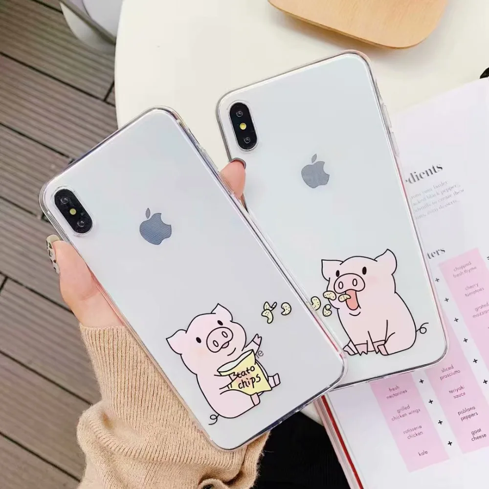 Funny Cartoon Pink feed pig Phone Case For iphone X XR XS Max 6 6S 7 8 plus Soft Transparent Silicone Couple Case Back Cover
Funny Cartoon Pink feed pig Phone Case For iphone X XR XS Max 6 6S 7 8 plus Soft Transparent Silicone Couple Case Back Cover