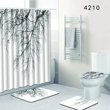 Tree Black and White 4pcs Bathroom Shower Curtain and Rug Sets 3D Toilet Mat Accessories Non-slip Foot Pads Dropshipping Doormat
Tree Black and White 4pcs Bathroom Shower Curtain and Rug Sets 3D Toilet Mat Accessories Non-slip Foot Pads Dropshipping Doormat