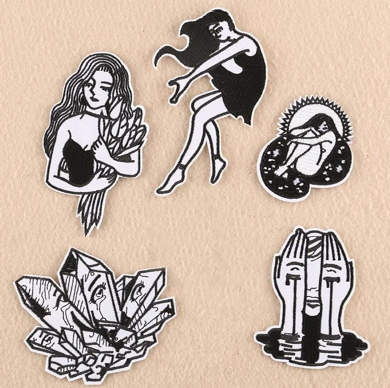 Black and White Skull Embroidery Patches for T-shirt Iron on Stripes Sad Girls Appliques Clothes Stickers Clothing Badges @E
Black and White Skull Embroidery Patches for T-shirt Iron on Stripes Sad Girls Appliques Clothes Stickers Clothing Badges @E
