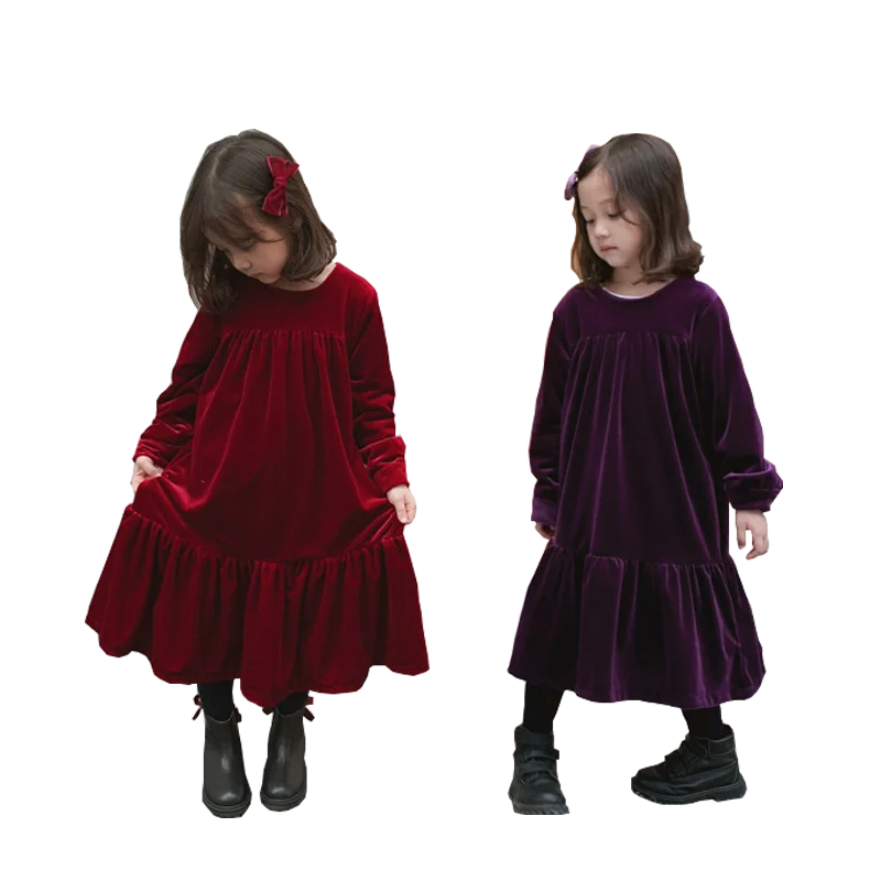 WLG girls winter dresses kids velvet fashion dresses for girls baby wine red purple long sleeve thick dress children clothes
WLG girls winter dresses kids velvet fashion dresses for girls baby wine red purple long sleeve thick dress children clothes