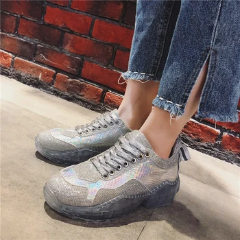 Fine Zero 2019 Women Running Shoes Jelly Sneakers Lace-up Bling Skateboard Shoes Crystal Female Athletics Sport shoes
Fine Zero 2019 Women Running Shoes Jelly Sneakers Lace-up Bling Skateboard Shoes Crystal Female Athletics Sport shoes