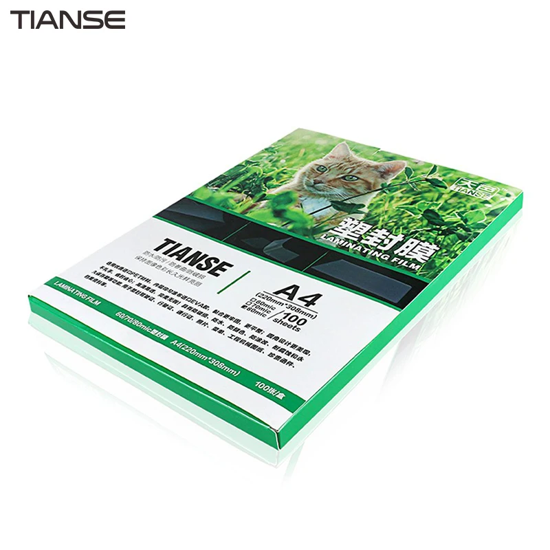 TIANSE 100 Pcs sheets/pack PET Laminating Pouches A4 200*308mm Photo Waterproof Protective Cover High Transparent
TIANSE 100 Pcs sheets/pack PET Laminating Pouches A4 200*308mm Photo Waterproof Protective Cover High Transparent