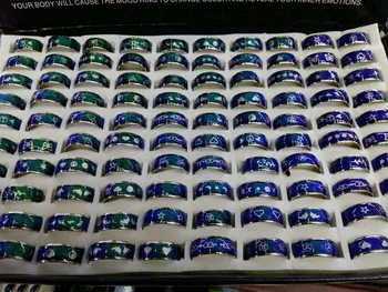 wholesale mood ring Peace heart-shaped dolphins moon and stars pattern change color ring mix size
wholesale mood ring Peace heart-shaped dolphins moon and stars pattern change color ring mix size
