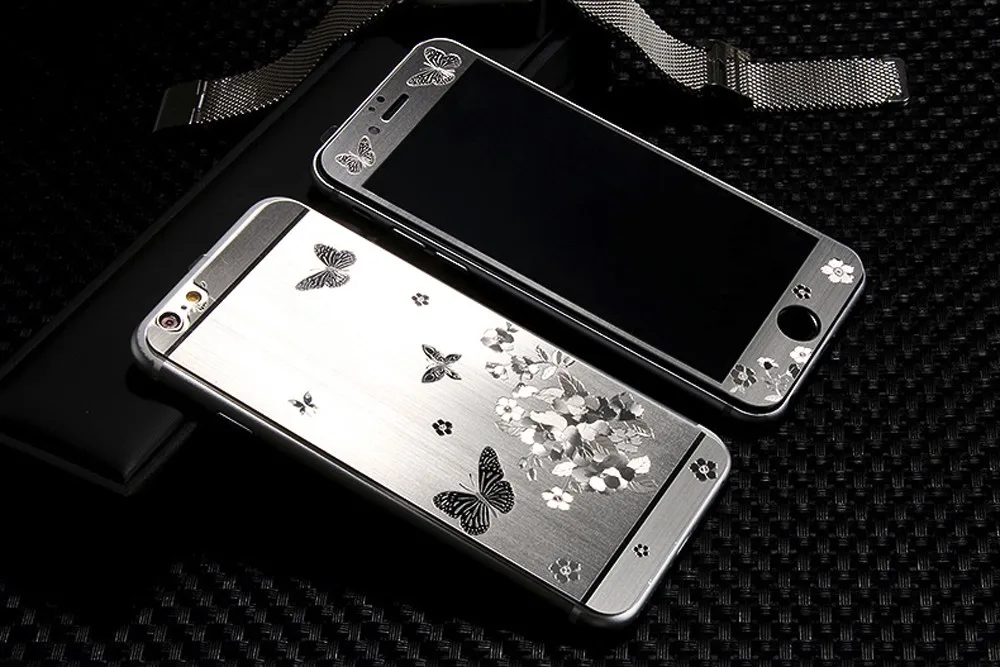 2pcs Front Back Luxury Gold 3D Painting Full Cover Color Tempered Glass font b Case b