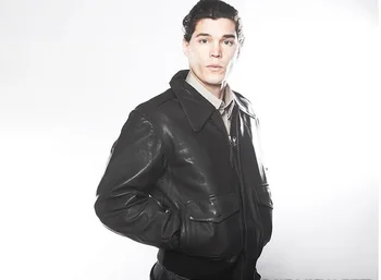 Free Shipping.fashion Black Brand new classic A-2 leather jacket.motorcycle jackets,mens genuine leather flight coat.sales.
Free Shipping.fashion Black Brand new classic A-2 leather jacket.motorcycle jackets,mens genuine leather flight coat.sales.