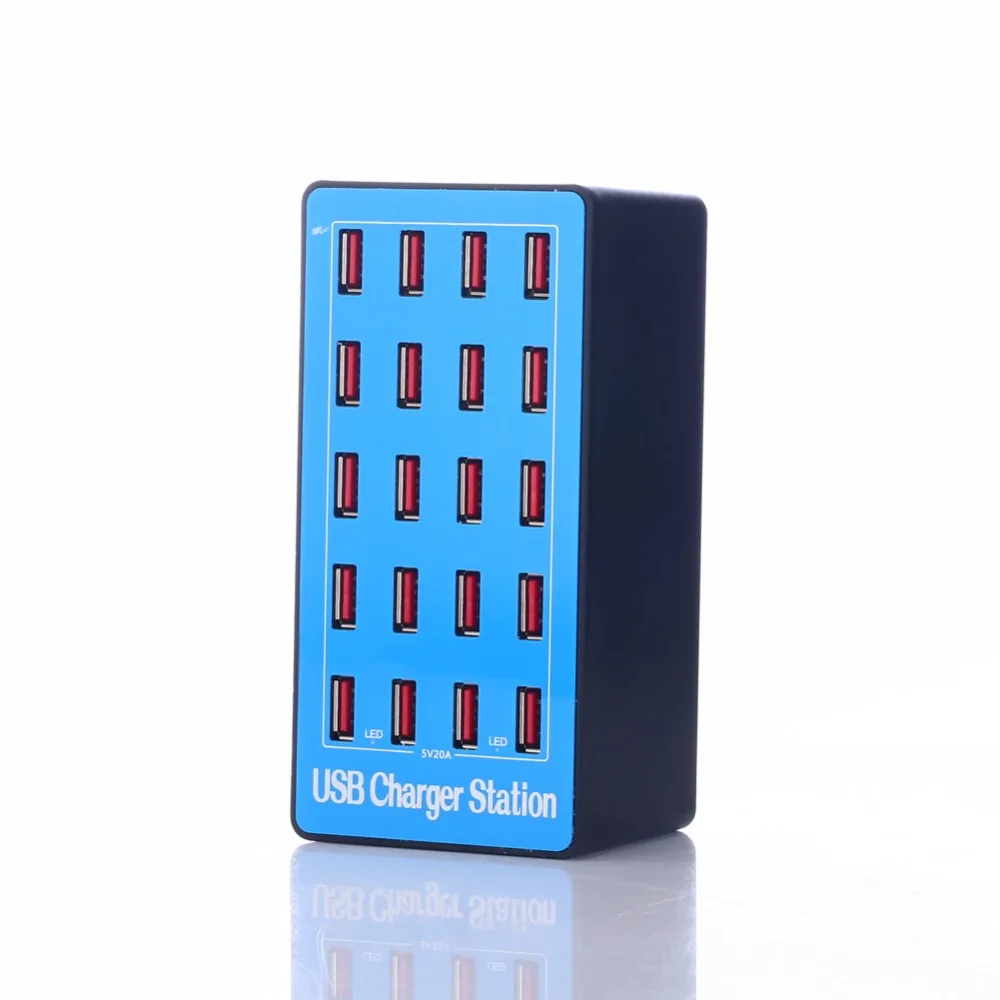 Многофункциональная USB зарядная станция 20A с 20 портами адаптер питания настенное