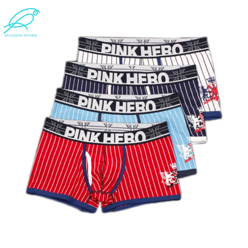 4pcs Lot Pink Hero Famous Men's Underwear Striped Man Boxers Cotton Underpants Plus Size XXL Men Shorts Wholesale 1237E
4pcs Lot Pink Hero Famous Men's Underwear Striped Man Boxers Cotton Underpants Plus Size XXL Men Shorts Wholesale 1237E