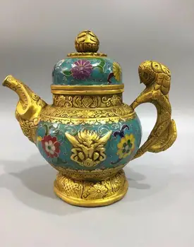 8'' bronze copper gold cloisonne enamel flower Garuda Dhwaja pot cup vase teapot
8'' bronze copper gold cloisonne enamel flower Garuda Dhwaja pot cup vase teapot