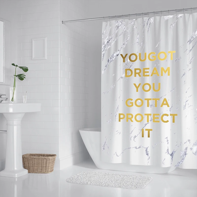 Marble Style Bathroom Shower Curtain Waterproof Partition Curtain Shower Room Mildew Shower Curtain
Marble Style Bathroom Shower Curtain Waterproof Partition Curtain Shower Room Mildew Shower Curtain