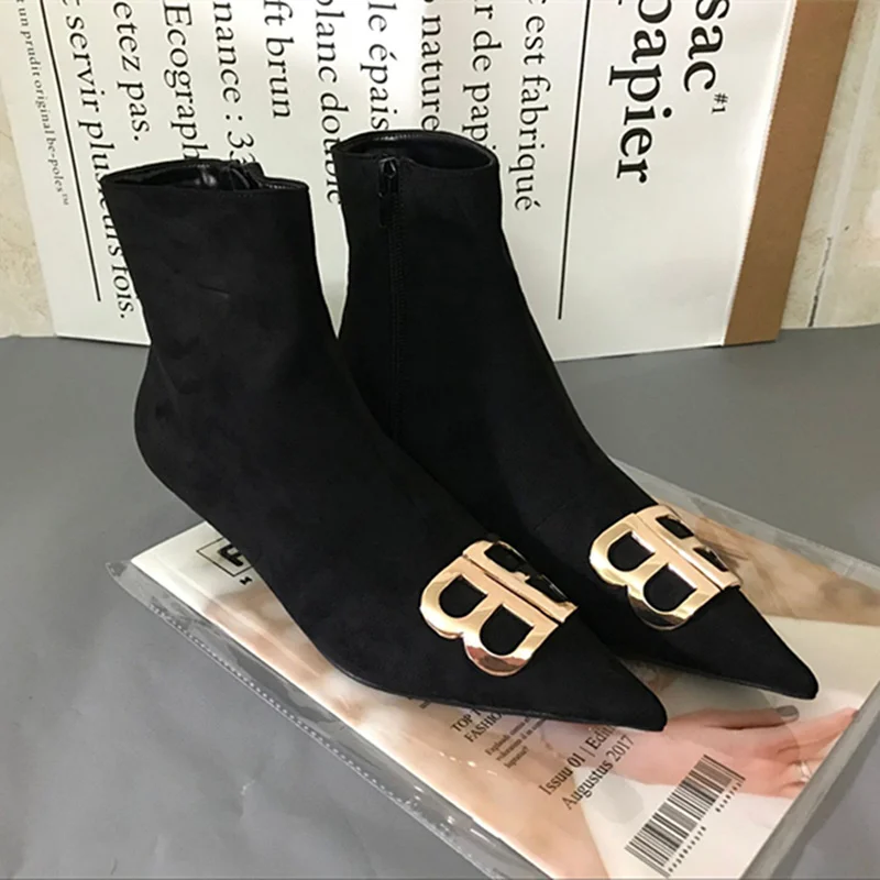 Fashion Design BB Boots Women Pointed Toe High Heel Boots Women Offce Lady Shoes Autumn Flock Ankle Short Boots Women
Fashion Design BB Boots Women Pointed Toe High Heel Boots Women Offce Lady Shoes Autumn Flock Ankle Short Boots Women