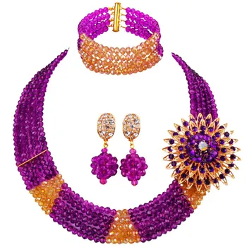 Majalia Luxury African Jewelry Sets Purple and gold ab Nigerian Wedding Crystal Necklace Bridal Jewelry Sets Free Shipping 55-12
Majalia Luxury African Jewelry Sets Purple and gold ab Nigerian Wedding Crystal Necklace Bridal Jewelry Sets Free Shipping 55-12