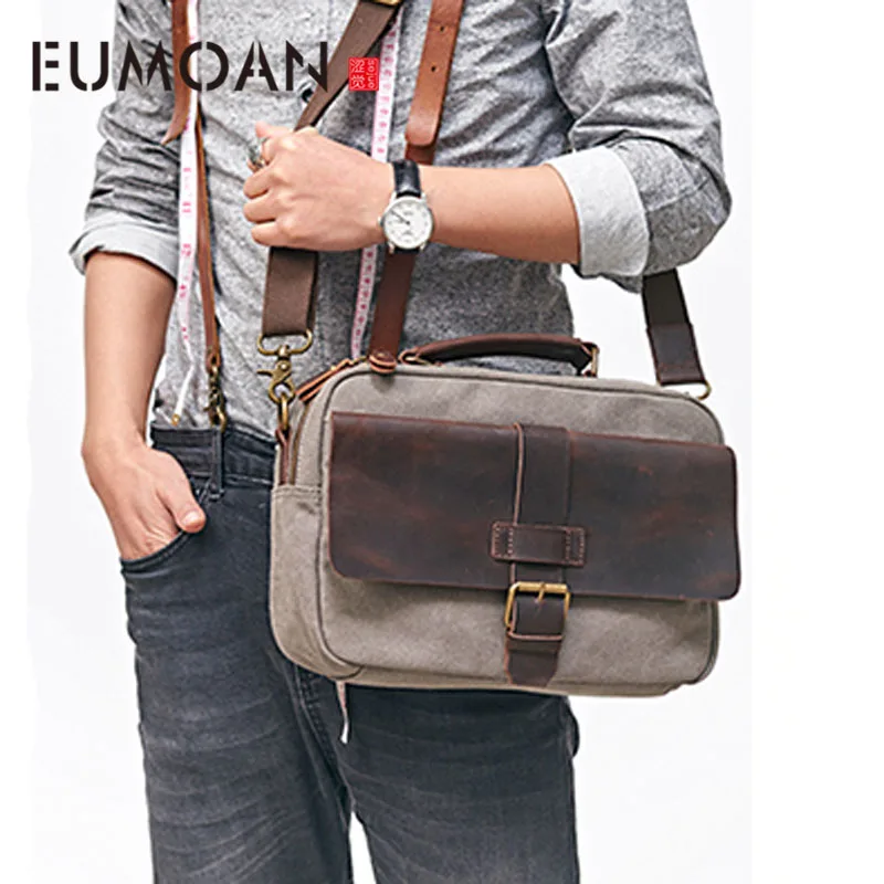 EUMOAN New portable men's bag European and American retro shoulder bag men Casual canvas large capacity diagonal chest
EUMOAN New portable men's bag European and American retro shoulder bag men Casual canvas large capacity diagonal chest