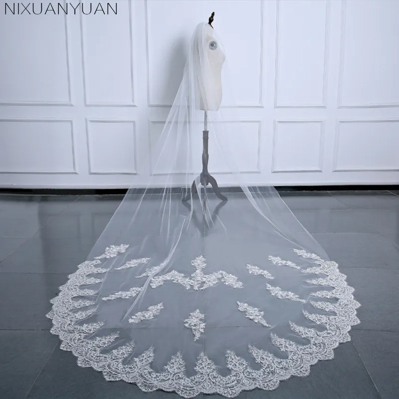 3.5 M Length 1.6 M Width Vintage Style Cathedral Bridal Veil with Comb Long Lace Appliques One Layer Wedding Dresses Veil
3.5 M Length 1.6 M Width Vintage Style Cathedral Bridal Veil with Comb Long Lace Appliques One Layer Wedding Dresses Veil